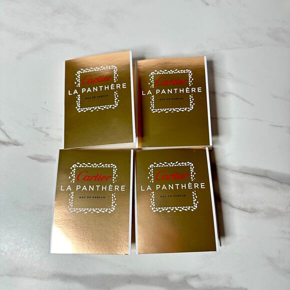 Cartier La Panthère Eau de Parfum Sample Vial Card 1.5 ml 4 Luxury Fragrance Lot - Picture 1 of 7